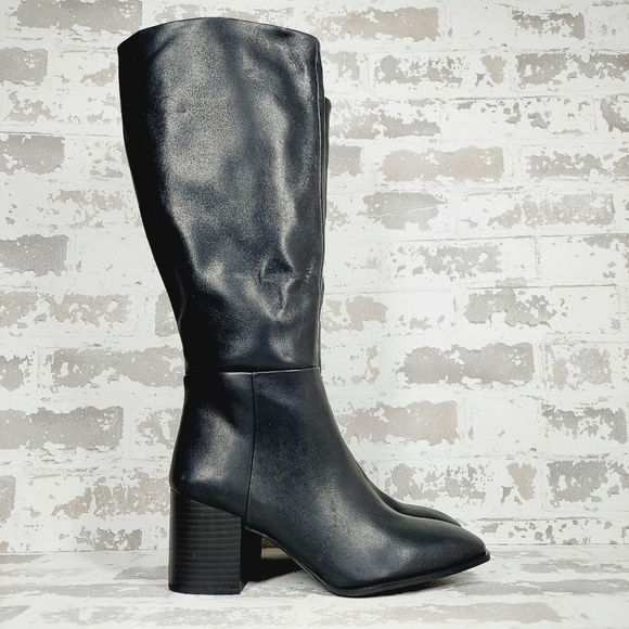 NEW Nordstrom RACK Virginia Block Heel Tall Boot In Black C148 - Picture 4 of 12